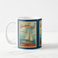 Myrtle Beach Sailboat Vintage Travel SC