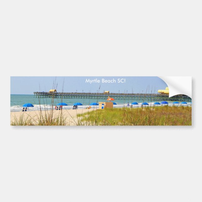 Myrtle Beach SC Autoaufkleber, Beach Szene Autoaufkleber (Vorne)