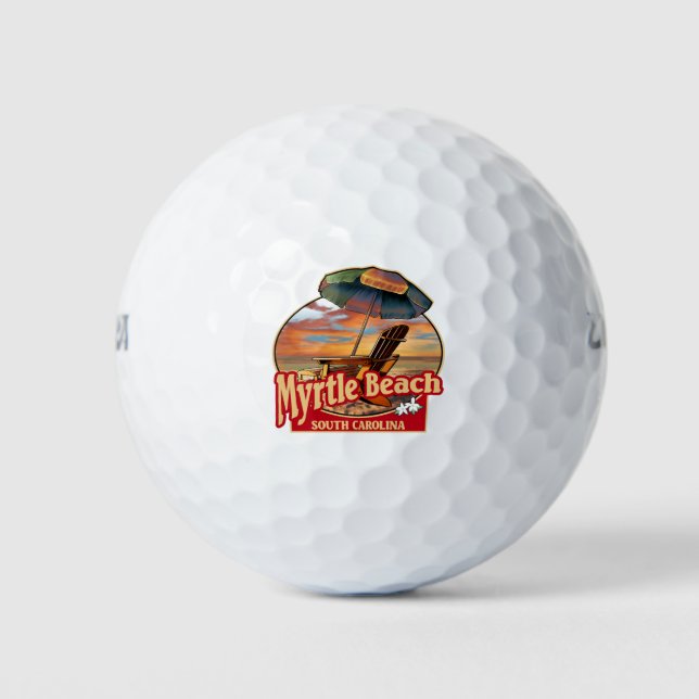 Myrtle Beach SC Beach Scene Design Golfball (Vorderseite)