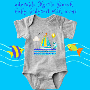 Myrtle Beach, SC Niedlich Sailboat, Sunshine und G Baby Strampler