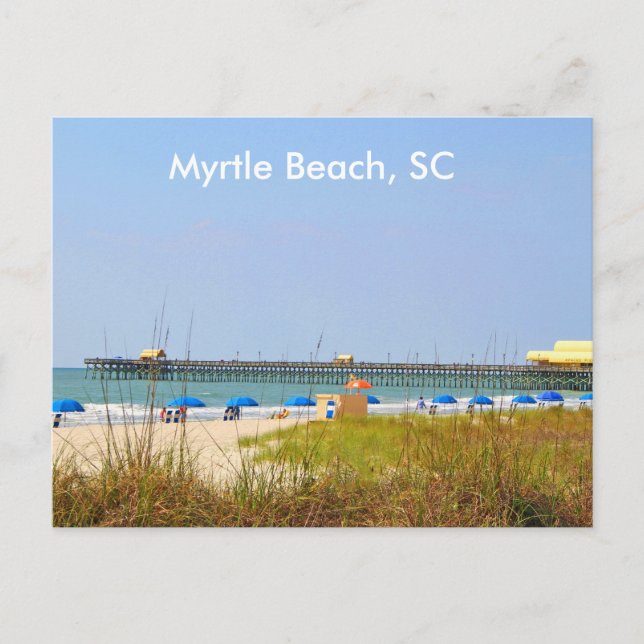 Myrtle Beach SC Postcard, Fotografy Beach Scene Postkarte (Vorderseite)