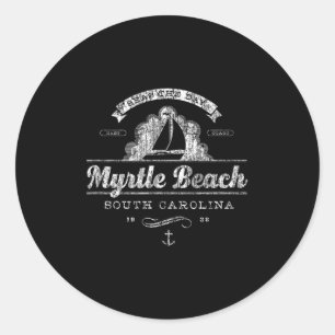 Myrtle Beach Sc Sailboat Vintages nautisches T-Shi Runder Aufkleber