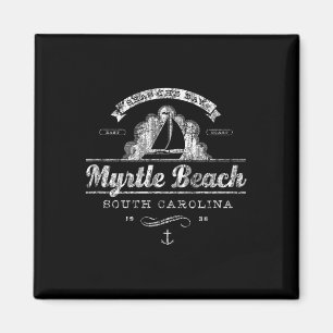 Myrtle Beach Sc-Segelboot Vintage-Nautik-T-Shirt Magnet