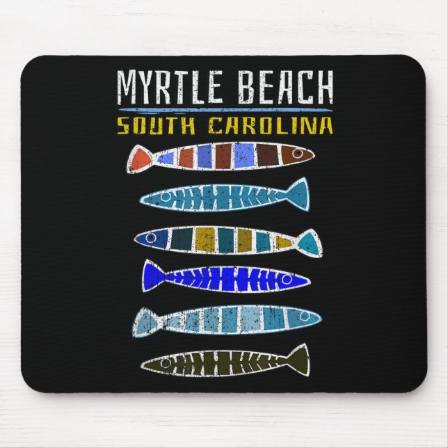Myrtle Beach Shirt Niedlich Fischfang Süd Carolin Mousepad (Vorne)