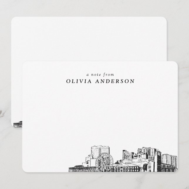 Myrtle Beach Sketch Personalisierte Mitteilungskar Mitteilungskarte (Vorne/Hinten)