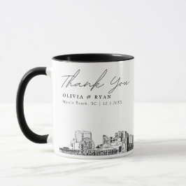 Myrtle Beach Sketch Simple Custom Wedding Tasse