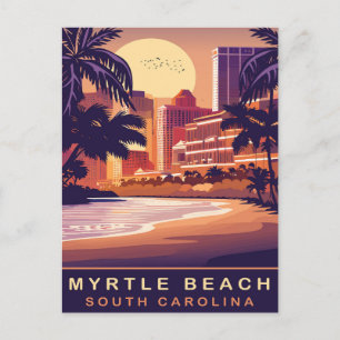 Myrtle Beach, Sonnenuntergang, South Carolina, Rei Postkarte