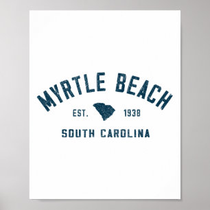 Myrtle Beach South Carolina Herren Retro Throwback Poster