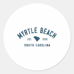 Myrtle Beach South Carolina Herren Retro Throwback Runder Aufkleber