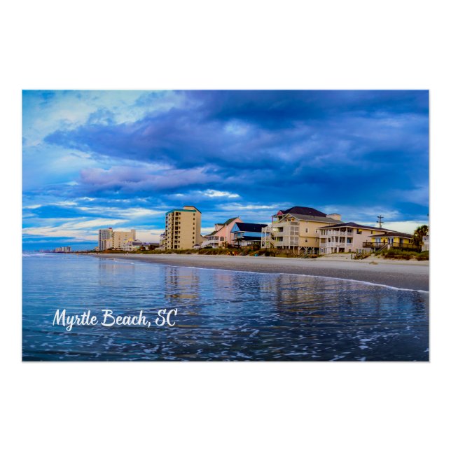 Myrtle Beach, South Carolina Ocean Beach View Poster (Vorderseite)