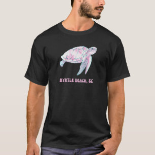 Myrtle Beach South Carolina Pink und Blue Sea Turt T-Shirt
