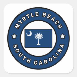 Myrtle Beach South Carolina Quadratischer Aufkleber