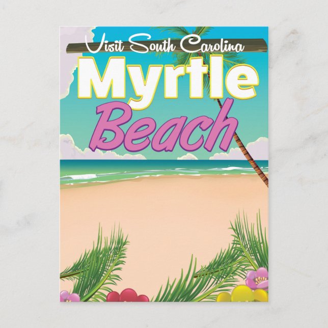 Myrtle Beach South Carolina Reiseplakat Postkarte (Vorderseite)