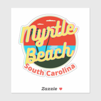 Myrtle Beach South Carolina Retro Sunset Aufkleber