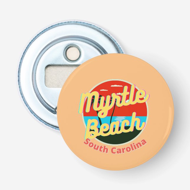 Myrtle Beach South Carolina Retro Sunset Flaschenöffner (Vorderseite)