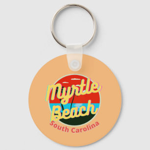 Myrtle Beach South Carolina Retro Sunset Schlüsselanhänger