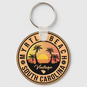 Myrtle Beach South Carolina Retro Sunset Souvenir Schlüsselanhänger
