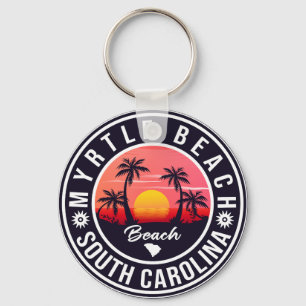 Myrtle Beach South Carolina Retro Sunset Souvenir Schlüsselanhänger