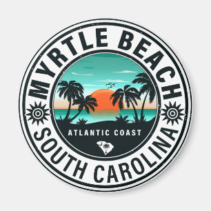 Myrtle Beach South Carolina Retro Sunset Souvenirs Magnet