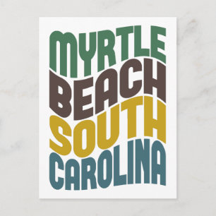 Myrtle Beach South Carolina Retro Wave Postkarte