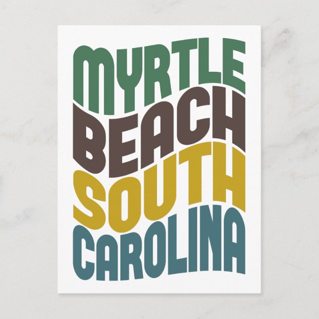 Myrtle Beach South Carolina Retro Wave Postkarte (Vorderseite)
