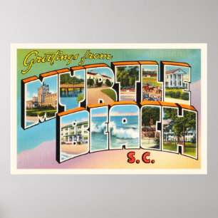 Myrtle Beach South Carolina SC Vintage Postkarte- Poster