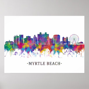 Myrtle Beach South Carolina Skyline Poster