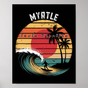 Myrtle Beach South Carolina Strand Surfen Poster