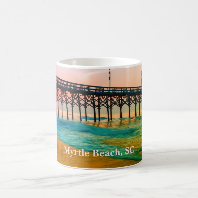 Myrtle Beach, South Carolina Sunset am Pier Kaffeetasse (Mittel)