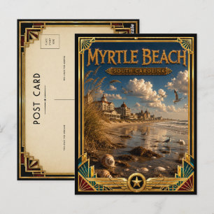 Myrtle Beach South Carolina Vintage Art Deco Postkarte