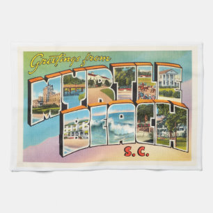 Myrtle Beach South Carolina Vintage Postkarte Sc Handtuch