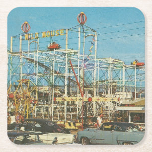 Myrtle Beach, South Carolina Vintage Vergnügungspa Rechteckiger Pappuntersetzer