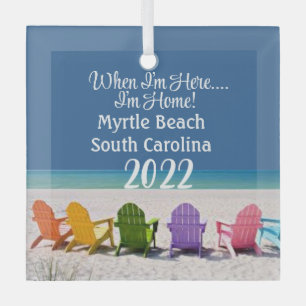 Myrtle BEACH SOUTH SC BEACH LOVER GIFT ORNAMENT Aus Glas