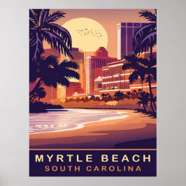 Myrtle Beach, Sunset, South Carolina, Reisen Poster