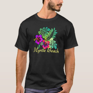 Myrtle Beach Tropical Blume Surf Vacay T-Shirt