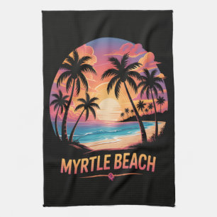 Myrtle Beach Urlaub Surfer Geschirrtuch