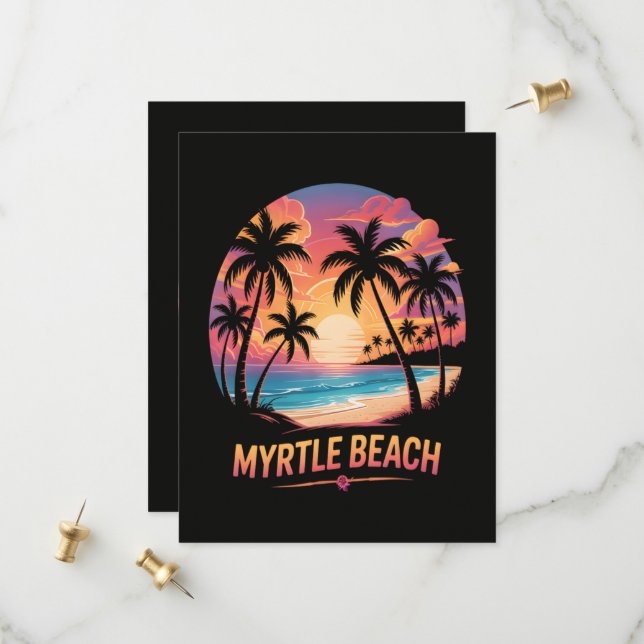 Myrtle Beach Urlaub Surfer  Save The Date (Vorderseite/Rückseite Beispiel)