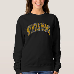 Myrtle Beach Varsity Style Bernstein-Text mit Weiß Sweatshirt