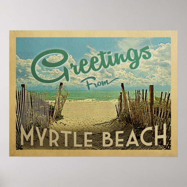 Myrtle Beach Vintage Travel Poster (Vorne)