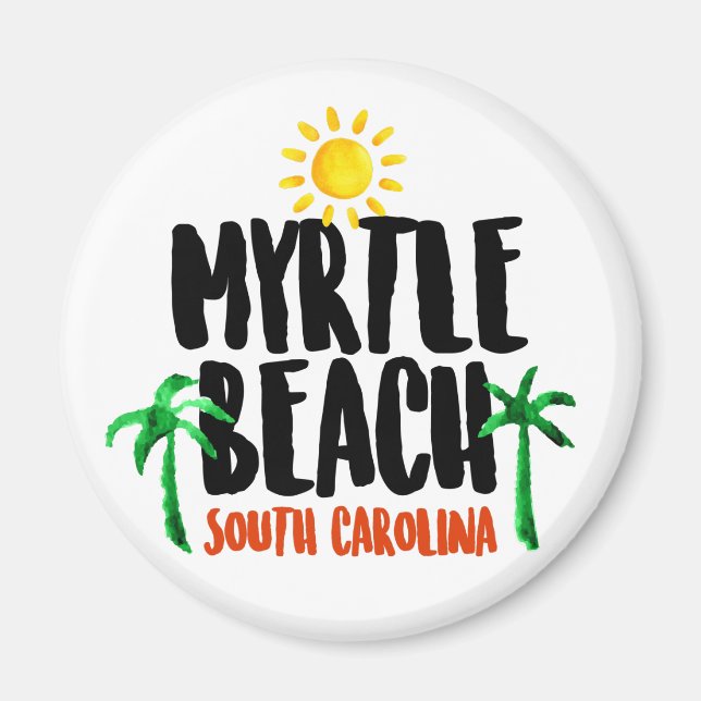 Myrtle Beach Watercolor Magnet (Vorne)
