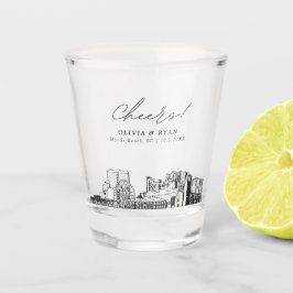Myrtle Beach Wedding Gefallen Cheers Shot Glass Schnapsglas