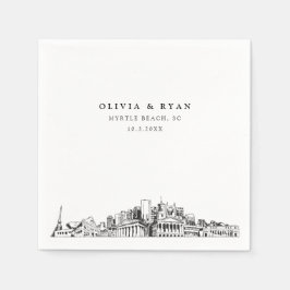 Myrtle Beach Wedding Paper Cocktail Napkin Serviette