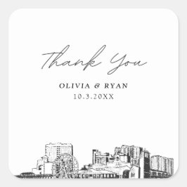 Myrtle Beach Wedding Sehenswürdigkeiten Gefallen V Quadratischer Aufkleber