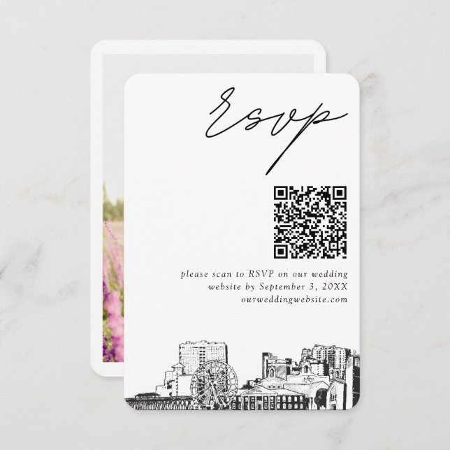 Myrtle Beach Wedding UAWG QR Code Small Begleitkarte (Vorne/Hinten)