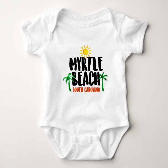 Myrtle- BeachAquarell Baby Strampler (Vorderseite)