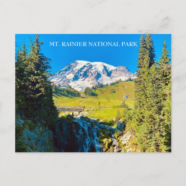 Myrtle Falls- Mount Rainier Postkarte (Vorderseite)