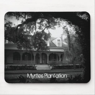 Myrtles Plantation in Schwarzweiß Mousepad