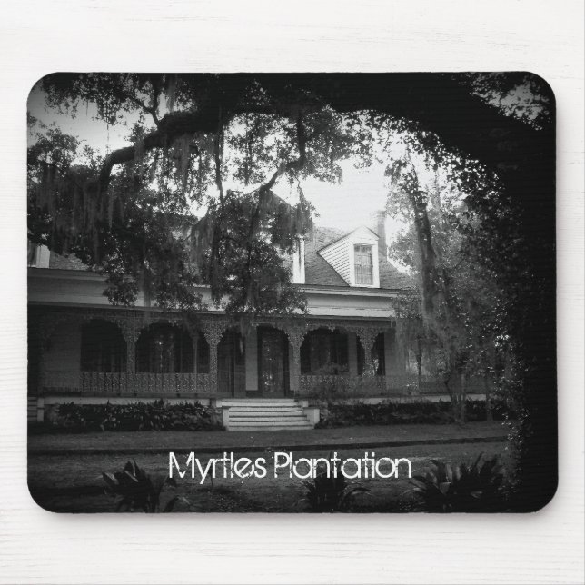 Myrtles Plantation in Schwarzweiß Mousepad (Vorne)
