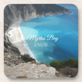 Myrtos Bay Beach Szene in Kephalonia Griechenland Getränkeuntersetzer