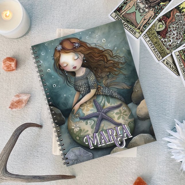 Mysaid Mermaid & Starfish Sea Oracle Custom Notizblock (Mystical Mermaid & Starfish Sea Oracle Custom Notebook)